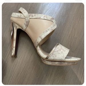 Sunjeong Kong for VIOLET Bloomingdale’s sandals in shades of pink and rose gold